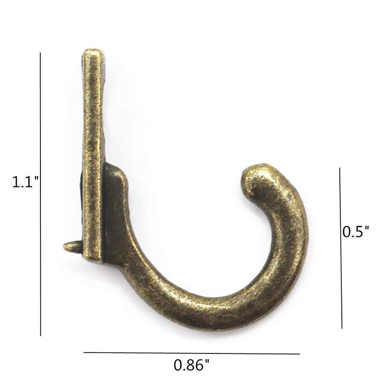 DD-life 30pc Vintage Bronze Wall Mounted Single Hook Hangers,Wall Hooks,Hooks for Hanging with 30 Pieces Screws for Jewelry, Keys, Hats and Other Small Items. - Image 2
